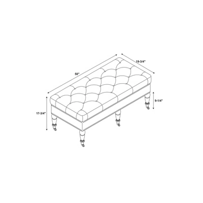 50" Isabelle Bench Blue - Linon - Image 6