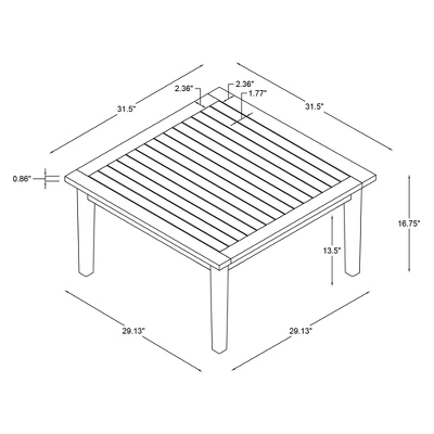 Linon Acacia Square Melita Coffee Table - Image 6