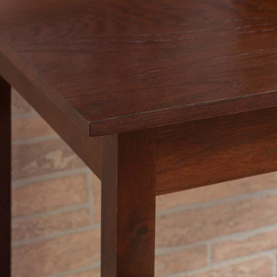 3pc Counter Height Table Dining Sets Wood/Brown - Linon - Image 4