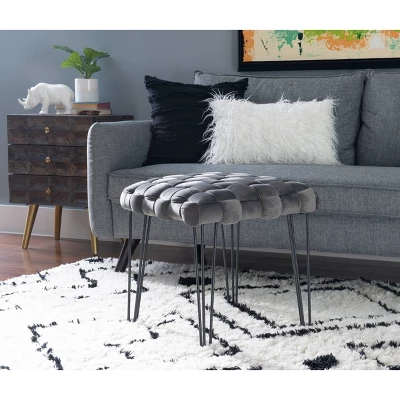 Kylie Square Ottoman Stool - Linon