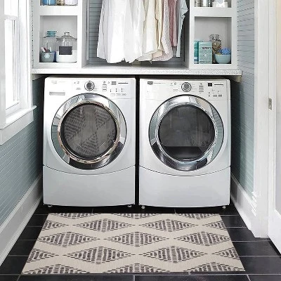 Warson Washable Outdoor Rug Ivory/Brown - Linon - Image 8