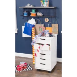 Cary 6 Drawer Rolling Storage Cart - Linon