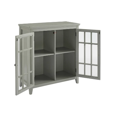 Largo Double Door Cabinet Gray - Linon - Image 2