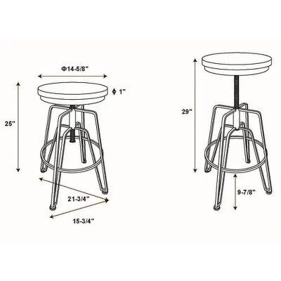 Metal And Wood Stools - Linon - Image 7
