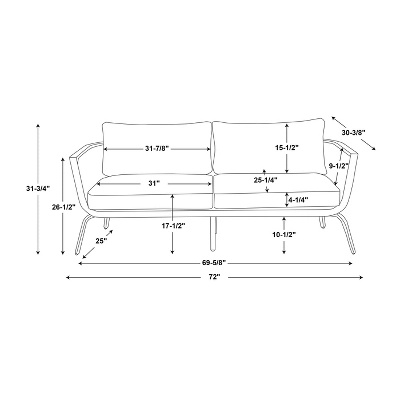 Ashby Loveseat - Gray/Black/Natural - Linon - Image 11