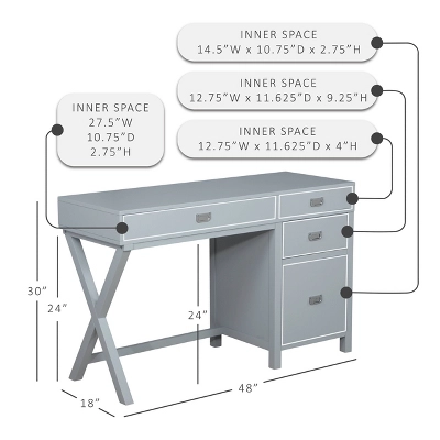 Peggy Side Storage Desk - Linon - Image 10