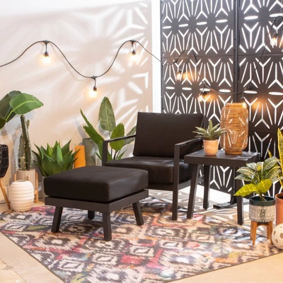 Linon Lark Aluminum Arm Chair Black - Image 6