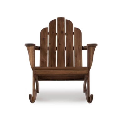 Outdoor Acacia Wood Adirondack Rocker Acorn Finish - Linon