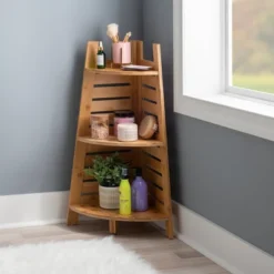 Bracken Bamboo Corner Shelf Natural - Linon