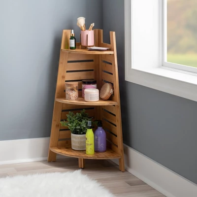 Bracken Bamboo Corner Shelf Natural - Linon