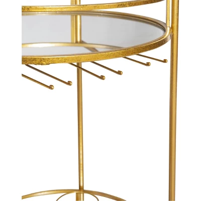Round Metal Bar Cart Gold - Linon - Image 5