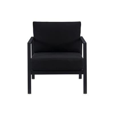 Linon Lark Aluminum Arm Chair Black - Image 2