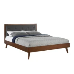Reid Mid-Century Platform Bed - Linon