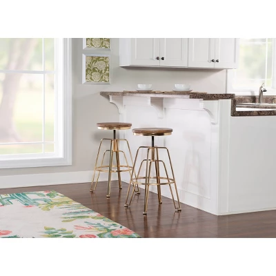 Metal And Wood Stools - Linon - Image 6