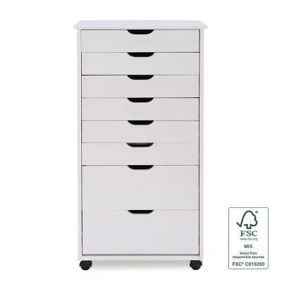 Cary 8 Drawer Rolling Storage Cart - Linon - Image 3