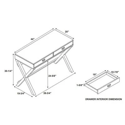 Peggy Wood Writing Desk With Drawers - Linon - Image 8