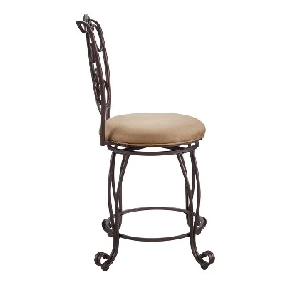 24" Genna Back Bar Counter Height Barstool Brown - Linon - Image 3