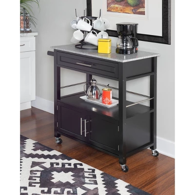 Cameron Kitchen Cart With Granite Top - Linon