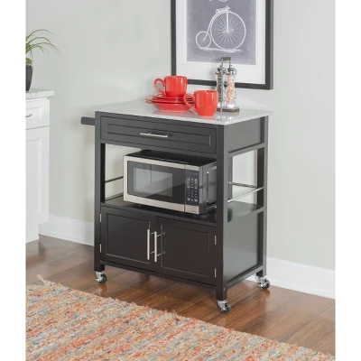 Cameron Kitchen Cart With Granite Top - Linon - Image 7