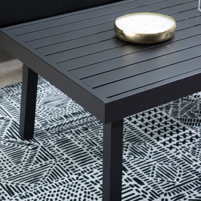 Linon Aluminum Rectangle Lark Coffee Table Black - Image 7