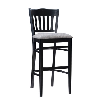 Set Of 2 Maryah Upholstered Barstools Black - Linon - Image 2
