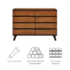 Mid-Century Modern 6 Drawer Dresser Walnut - Linon