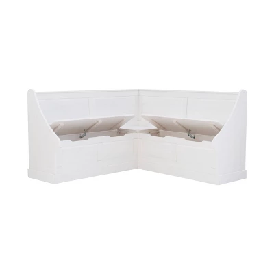 Tobin Corner Breakfast Nook White - Linon - Image 2
