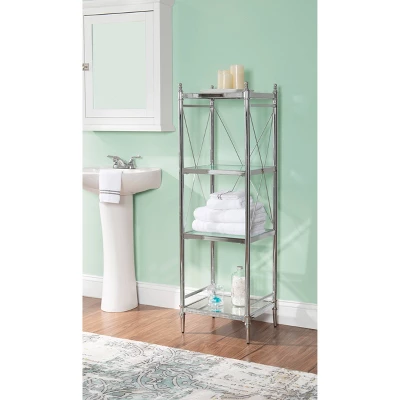 Pinnacle 4-Tier Shelf Chrome - Linon - Image 8