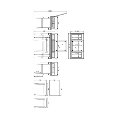 Home Angela Vanity Set Walnut - Linon - Image 16