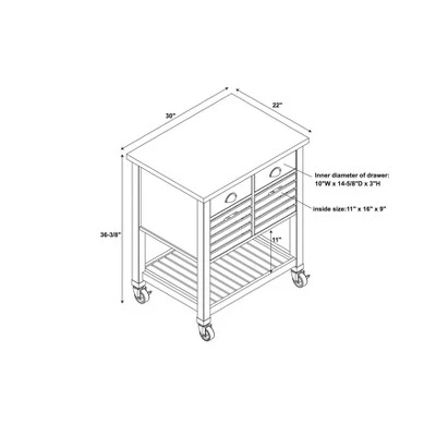 Robbin Kitchen Cart - Linon - Image 13