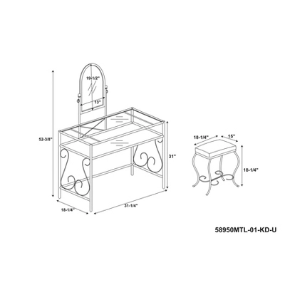 Clarisse Metal Vanity Set Brown - Linon - Image 11