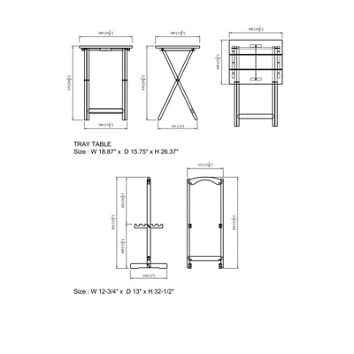 Acacia Tray Table Set Gray - Linon - Image 11