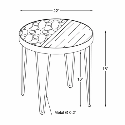 Rivendell Side Table Walnut/White - Linon - Image 8