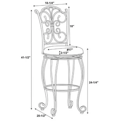 24" Genna Back Bar Counter Height Barstool Brown - Linon - Image 8
