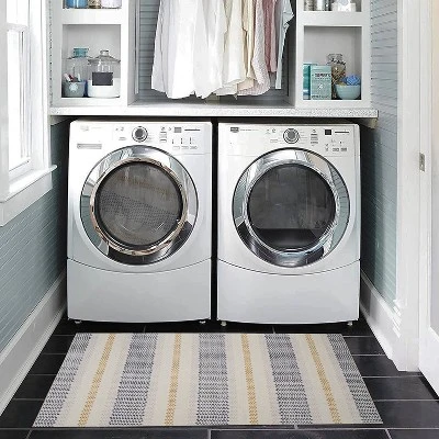 Maldon Washable Outdoor Rug Ivory/Blue - Linon - Image 8