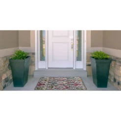 Govan Washable Outdoor Rug Ivory/Charcoal - Linon