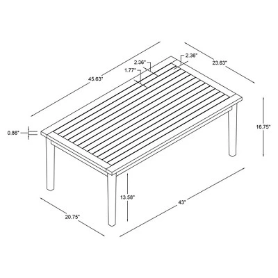 Linon Acacia Rectangle Melita Coffee Table Natural - Image 6