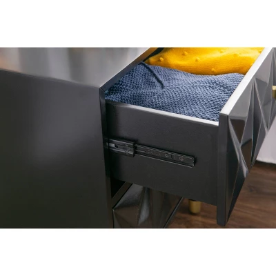 2 Drawer Geo Textured Nightstand - Linon - Image 12