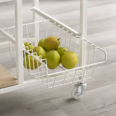 Tamarind Small Kitchen Cart White - Linon - Image 6