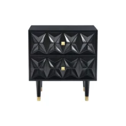 2 Drawer Geo Textured Nightstand - Linon