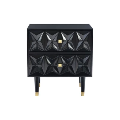 2 Drawer Geo Textured Nightstand - Linon