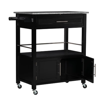 Cameron Kitchen Cart With Granite Top - Linon - Image 2