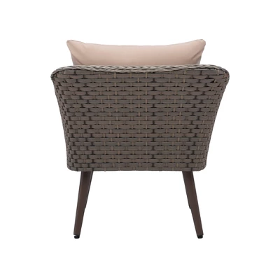 3pc Bertram Outdoor Wicker Conversation Set Gray - Linon - Image 6