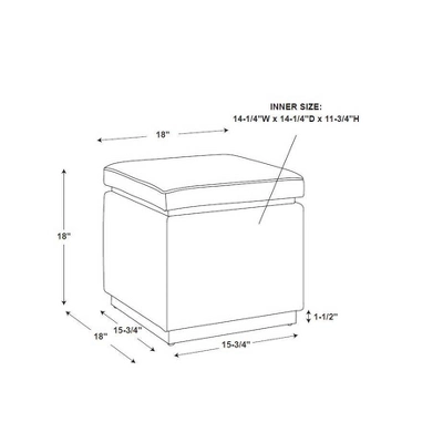 Lucinda Square Ottoman - Linon - Image 9