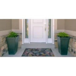 Melling Washable Outdoor Rug Navy/Gold - Linon