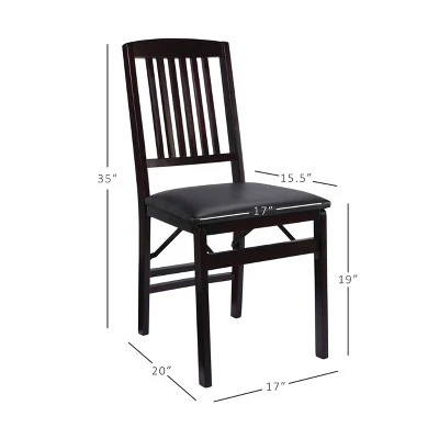 Set Of 2 Triena Mission Back Folding Chair Espresso - Linon - Image 14