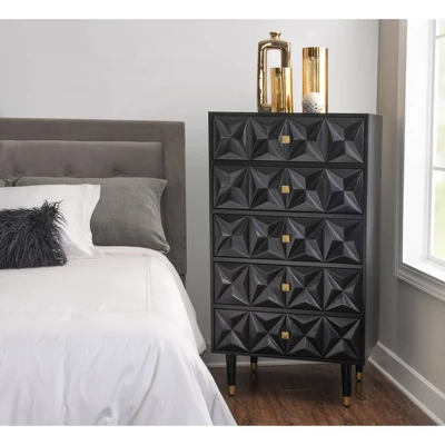 5 Drawer Geo Textured Chest - Linon - Image 10