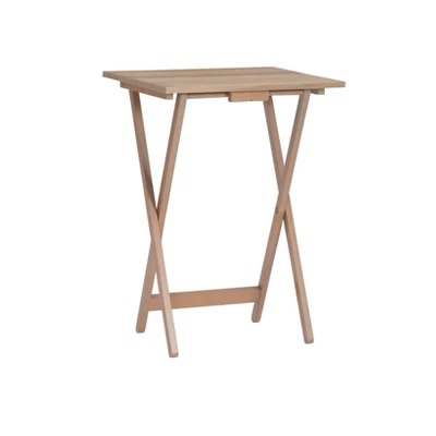 Acacia Tray Table Set Gray - Linon - Image 4