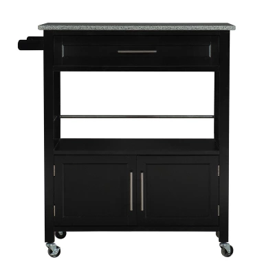 Cameron Kitchen Cart With Granite Top - Linon - Image 3