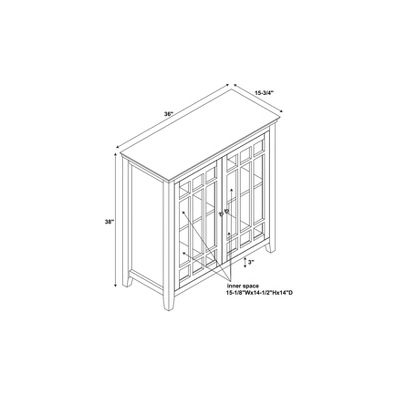 Largo Double Door Cabinet Gray - Linon - Image 13